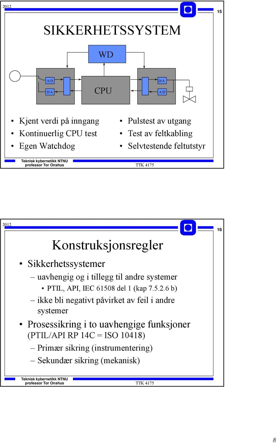 andre systemer PTIL, API, IEC 61508 del 1 (kap 7.5.2.