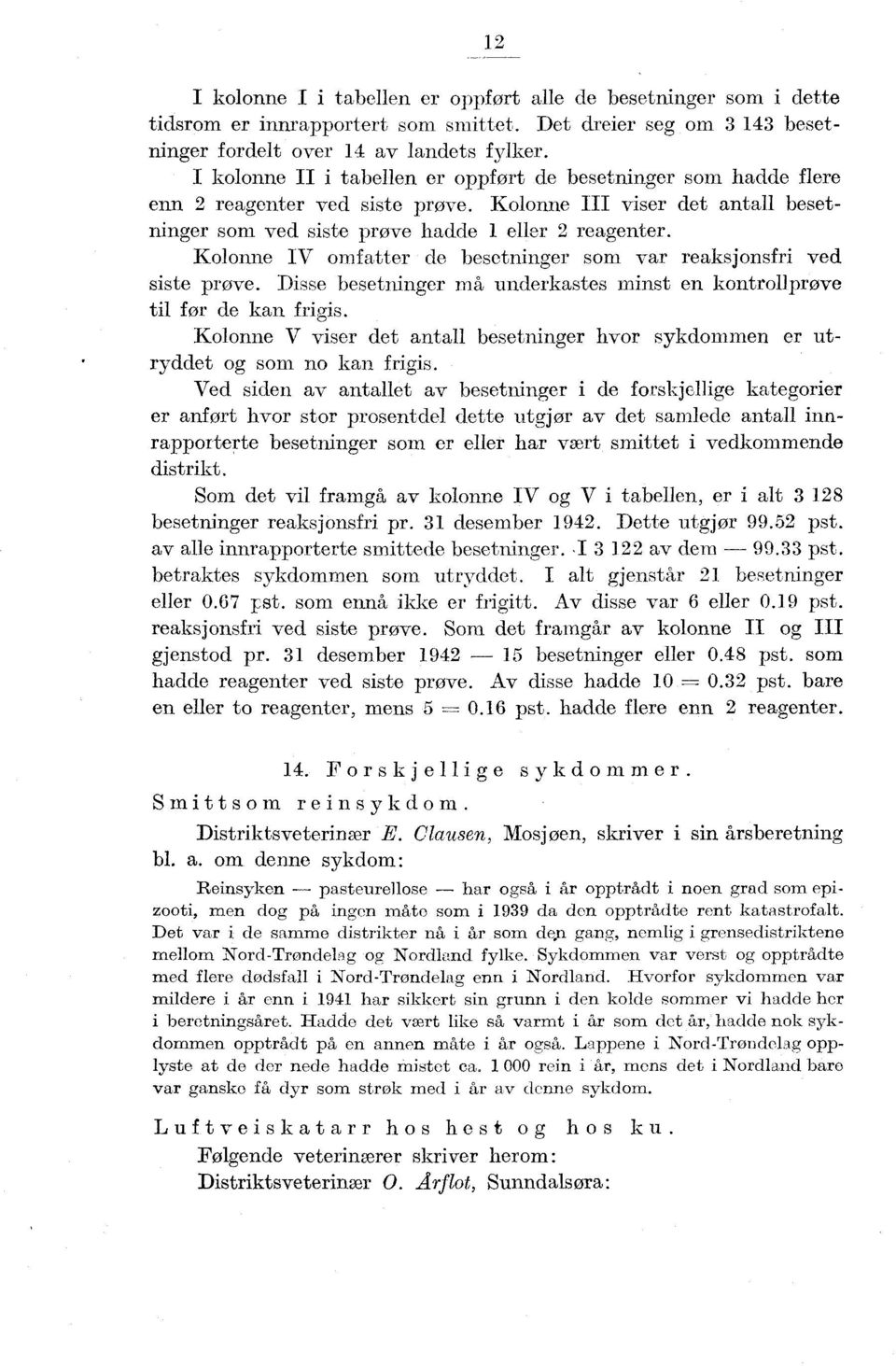 Klnne IV mfatter d besetninger sm var reaksjnsfri ved siste prve. Disse besetninger må underkastes minst en kntrllprøve til før de kan frigis.