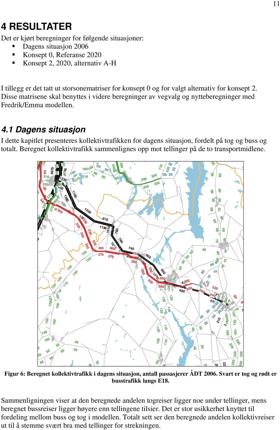 1 Dagens situasjon I dette kapitlet presenteres kollektivtrafikken for dagens situasjon, fordelt på tog og buss og totalt.