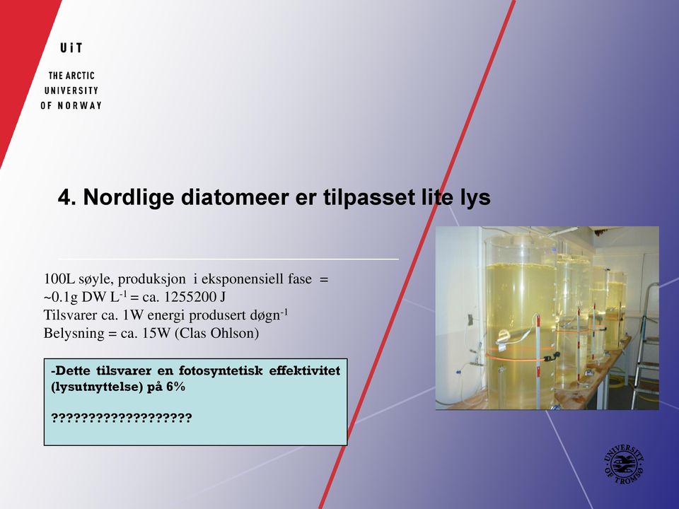 1W energi produsert døgn -1 Belysning = ca.