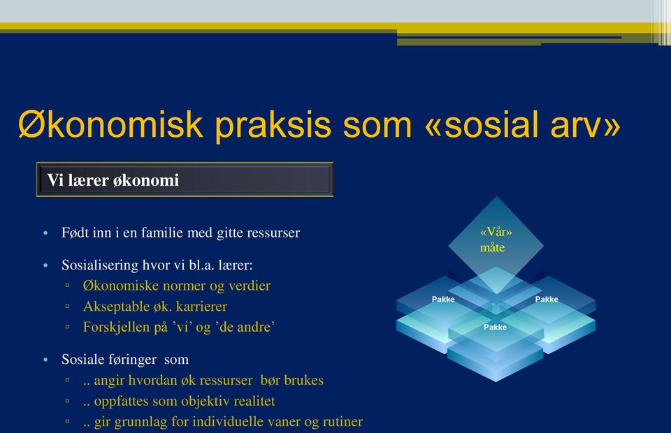 karrierer Forskjellen på vi og de andre Pakke «Vår» måte Pakke Pakke Sosiale føringer som.