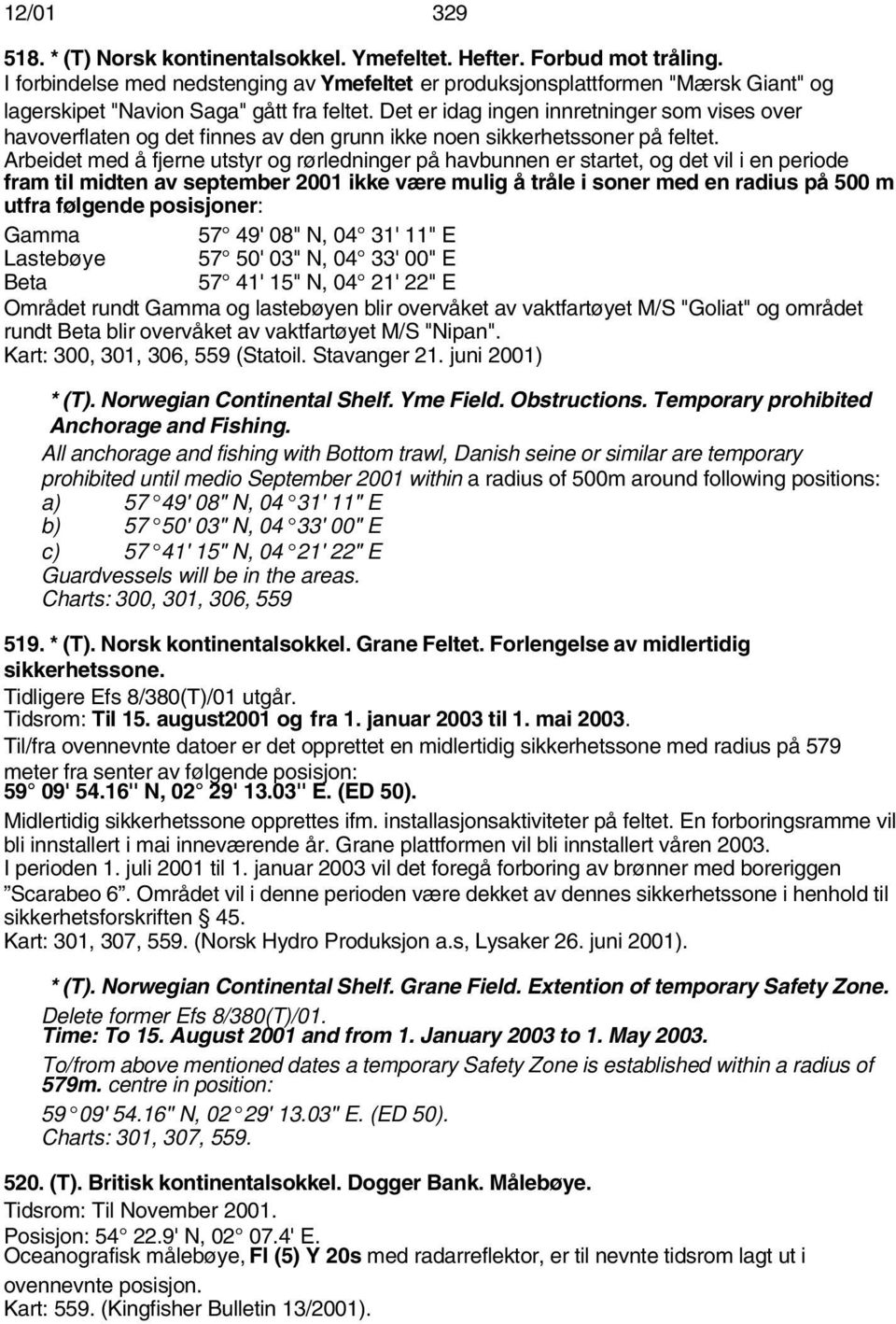 Det er idag ingen innretninger som vises over havoverflaten og det finnes av den grunn ikke noen sikkerhetssoner på feltet.