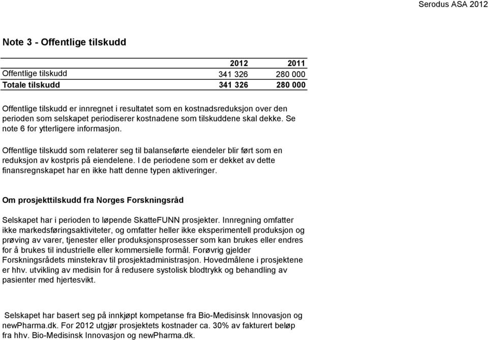 Offentlige tilskudd som relaterer seg til balanseførte eiendeler blir ført som en reduksjon av kostpris på eiendelene.