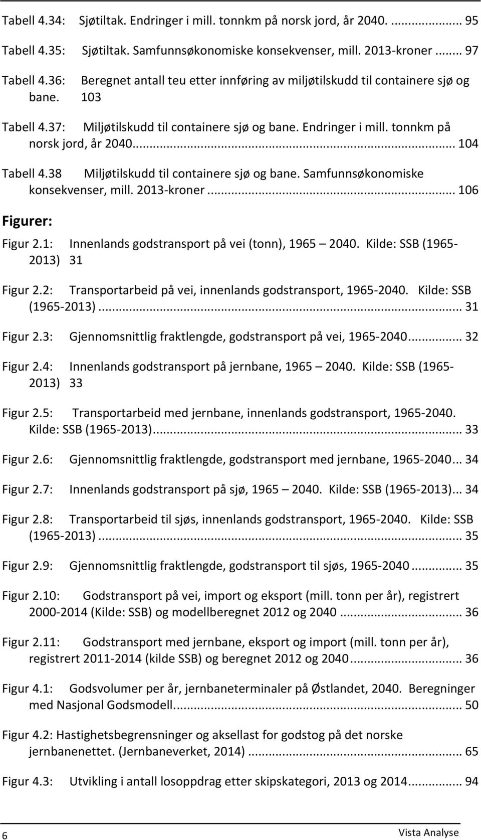 .. 104 Tabell 4.38 Miljøtilskudd til containere sjø og bane. Samfunnsøkonomiske konsekvenser, mill. 2013- kroner... 106 Figurer: Figur 2.1: Innenlands godstransport på vei (tonn), 1965 2040.