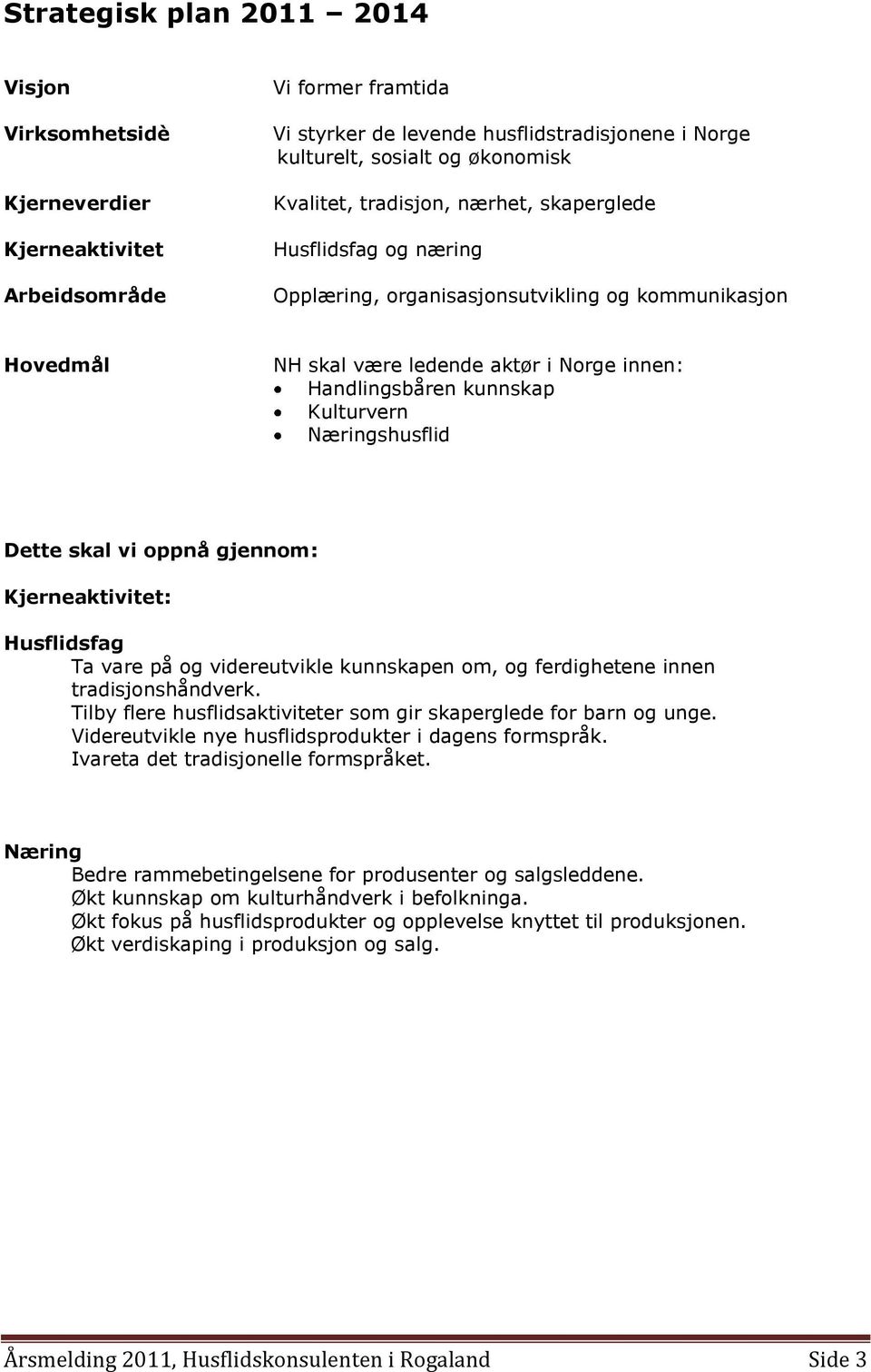 Næringshusflid Dette skal vi oppnå gjennom: Kjerneaktivitet: Husflidsfag Ta vare på og videreutvikle kunnskapen om, og ferdighetene innen tradisjonshåndverk.