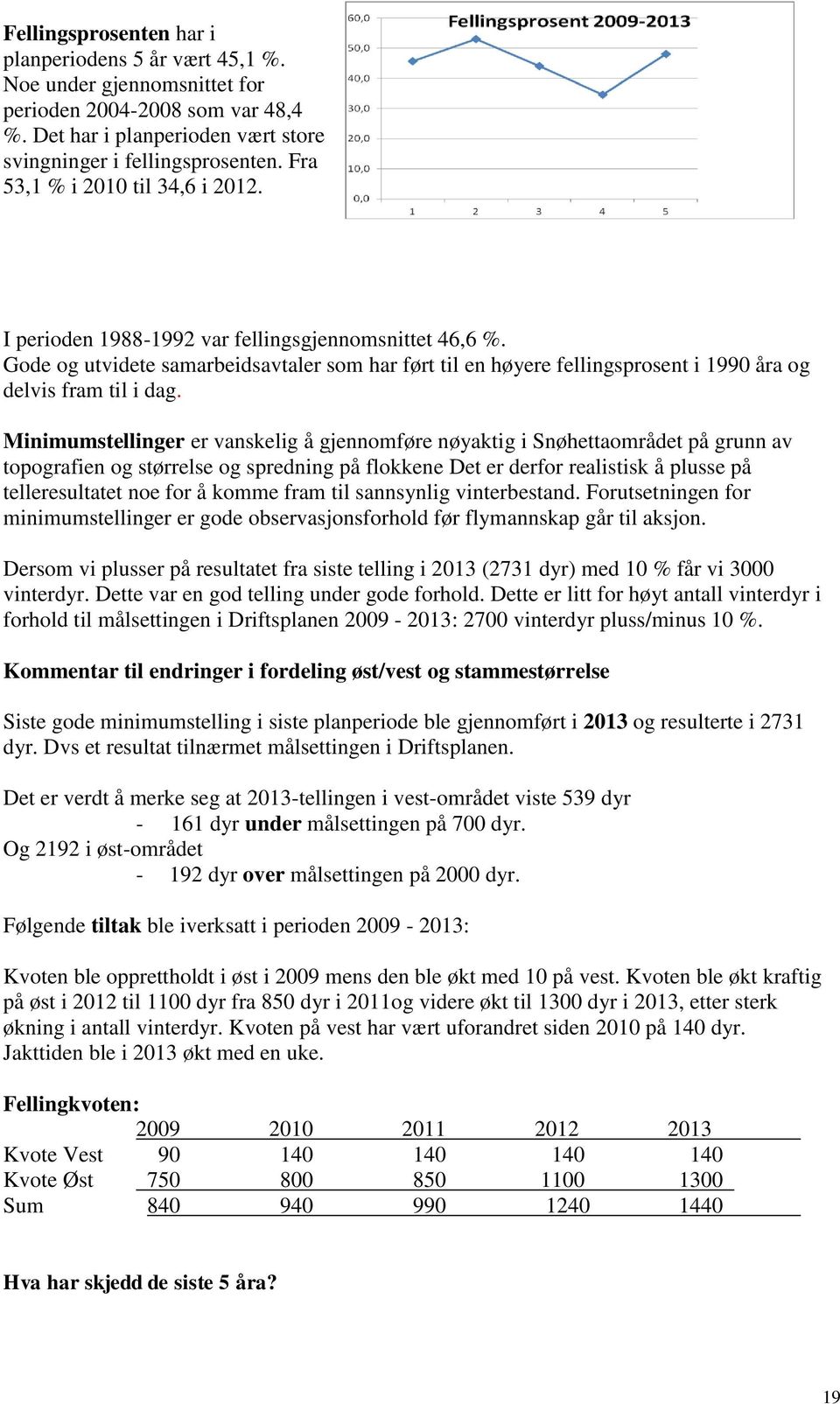 Gode og utvidete samarbeidsavtaler som har ført til en høyere fellingsprosent i 1990 åra og delvis fram til i dag.