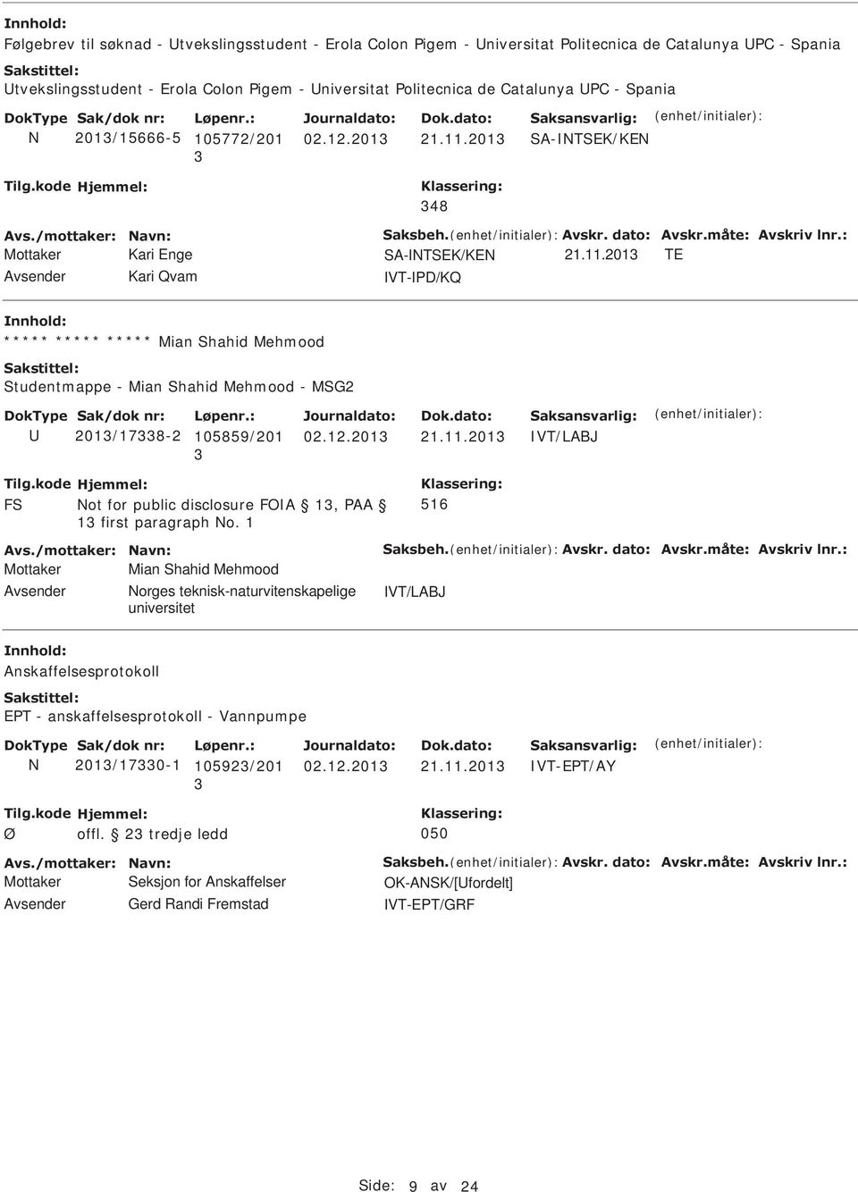 12.201 21.11.201 VT/LABJ FS ot for public disclosure FOA 1, PAA 1 first paragraph o.