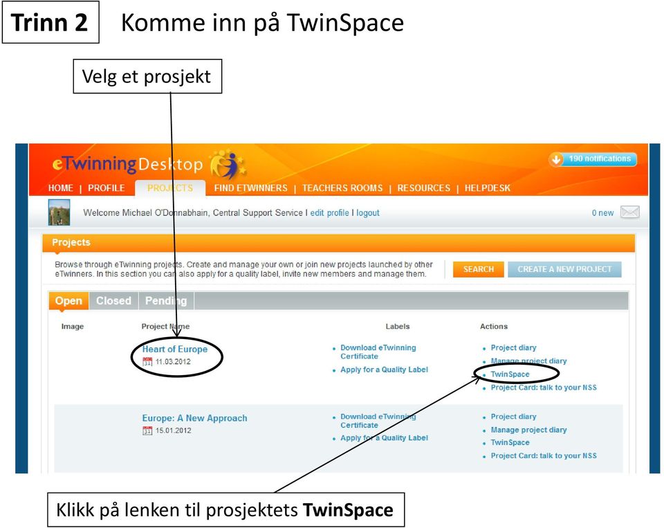 prosjekt Klikk på