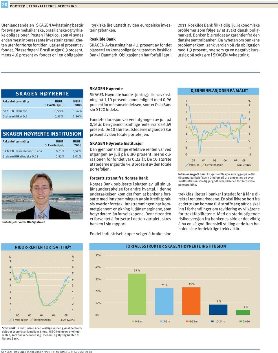 Plasseringen i Brasil utgjør 6,3 prosent, mens 4,6 prosent av fondet er i en obligasjon i tyrkiske lire utstedt av den europeiske investeringsbanken.