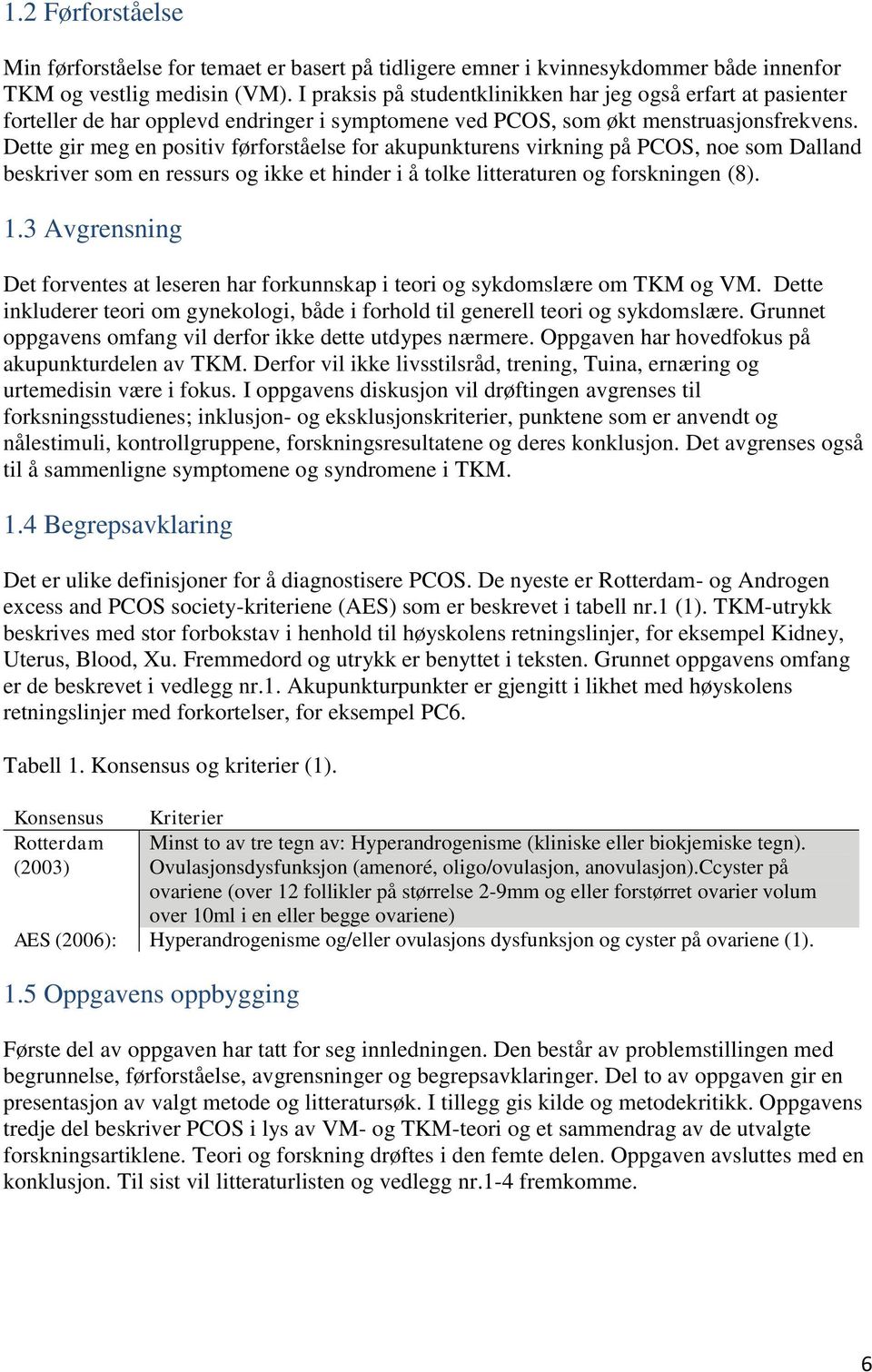 Dette gir meg en positiv førforståelse for akupunkturens virkning på PCOS, noe som Dalland beskriver som en ressurs og ikke et hinder i å tolke litteraturen og forskningen (8). 1.