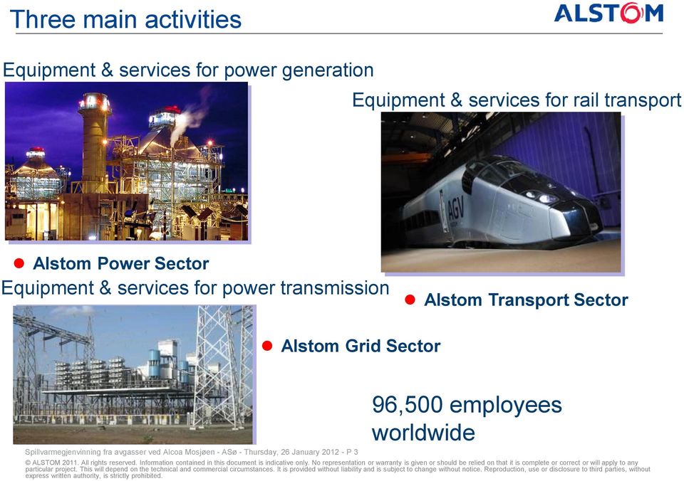 transmission Alstom Transport Sector Alstom Grid Sector Spillvarmegjenvinning fra