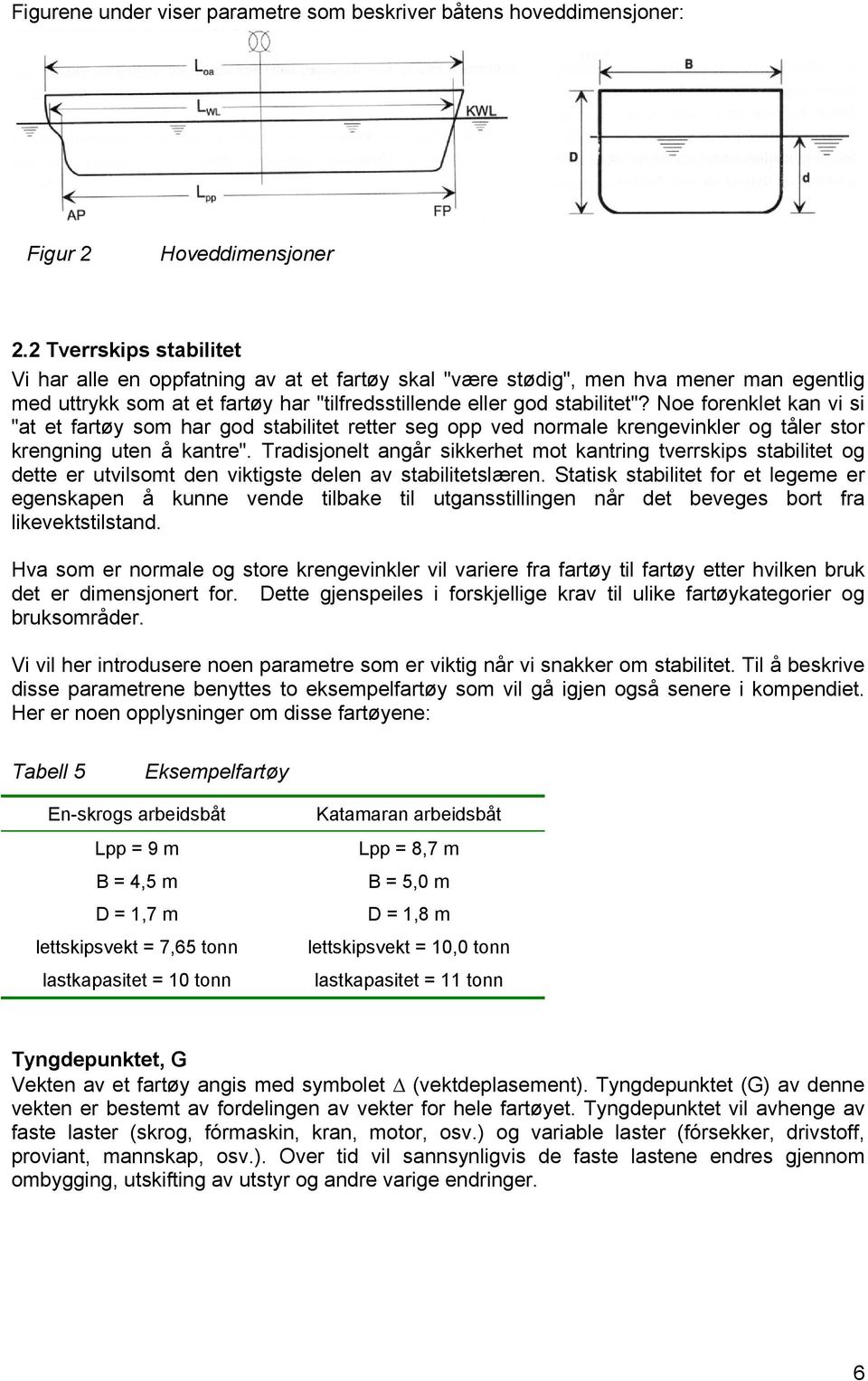 Noe forenklet kan vi si "at et fartøy som har god stabilitet retter seg opp ved normale krengevinkler og tåler stor krengning uten å kantre".