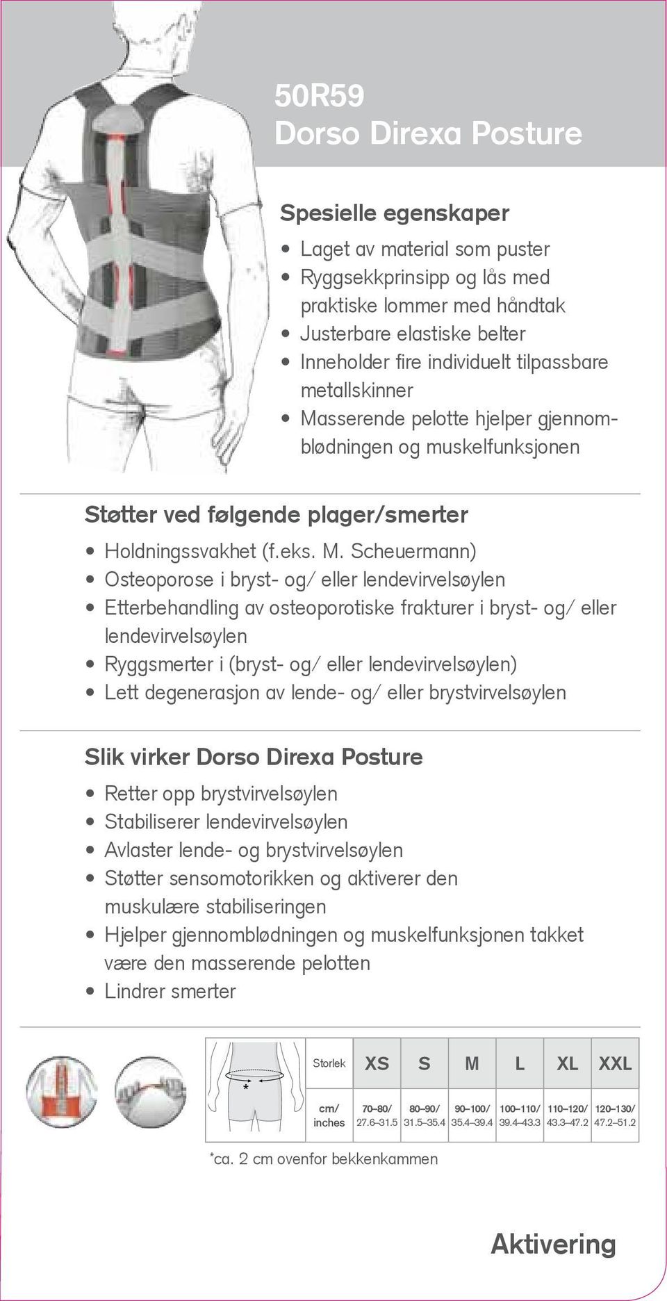 sserende pelotte hjelper gjennomblødningen og muskelfunksjonen Støtter ved følgende plager/smerter Holdningssvakhet (f.eks. M.