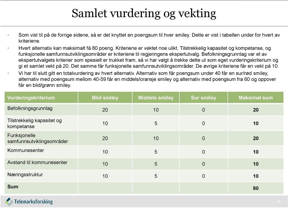 Tilstrekkelig kapasitet og kompetanse, og funksjonelle samfunnsutviklingsområder er kriteriene til regjeringens ekspertutvalg.