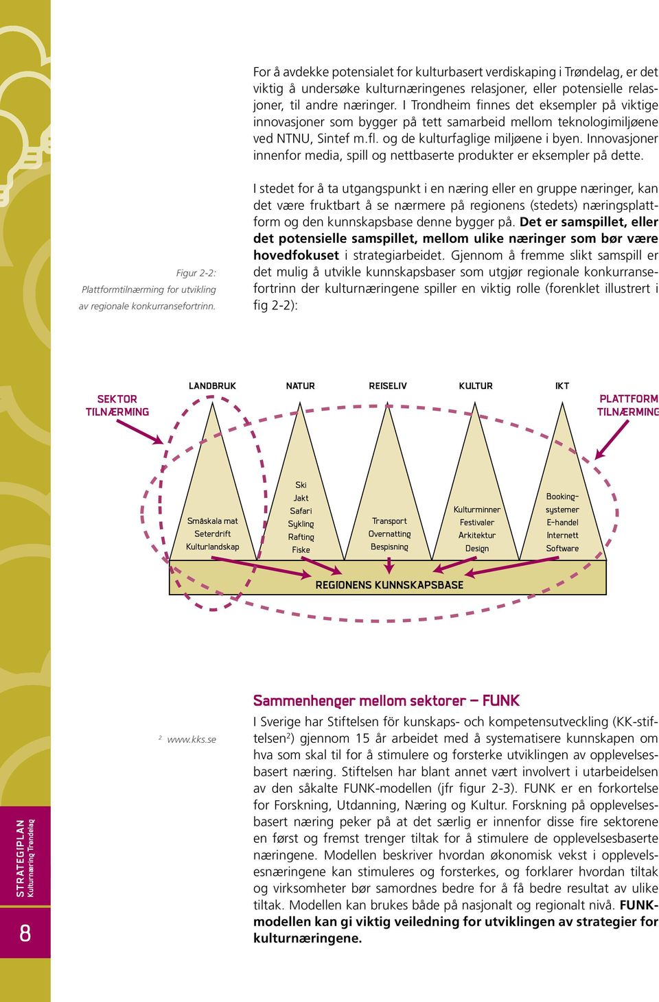 Innovasjoner innenfor media, spill og nettbaserte produkter er eksempler på dette. Figur 2-2: Plattformtilnærming for utvikling av regionale konkurransefortrinn.