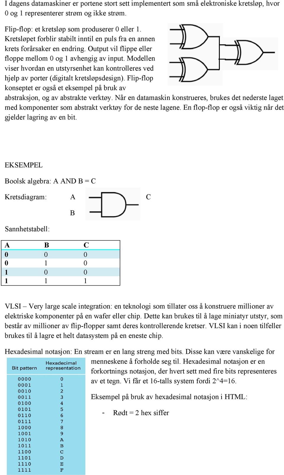 Modellen viser hvordan en utstyrsenhet kan kontrolleres ved hjelp av porter (digitalt kretsløpsdesign). Flipflop konseptet er også et eksempel på bruk av abstraksjon, og av abstrakte verktøy.