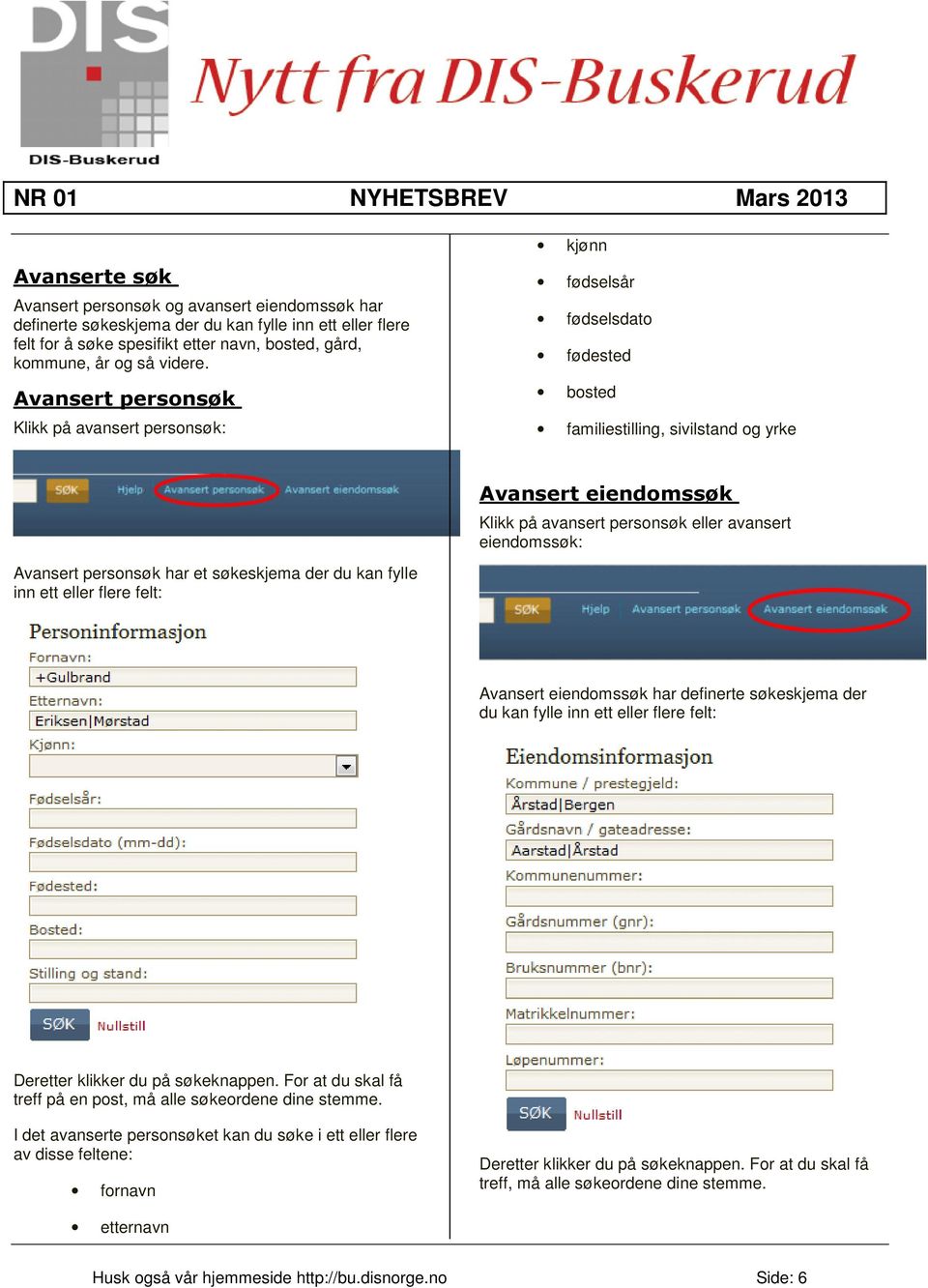 flere felt: Avansert eiendomssøk Klikk på avansert personsøk eller avansert eiendomssøk: Avansert eiendomssøk har definerte søkeskjema der du kan fylle inn ett eller flere felt: Deretter klikker du