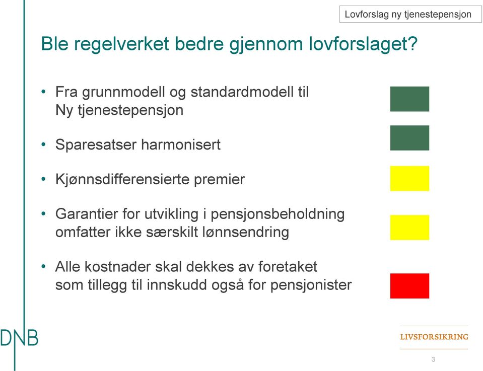 Kjønnsdifferensierte premier Garantier for utvikling i pensjonsbeholdning omfatter ikke