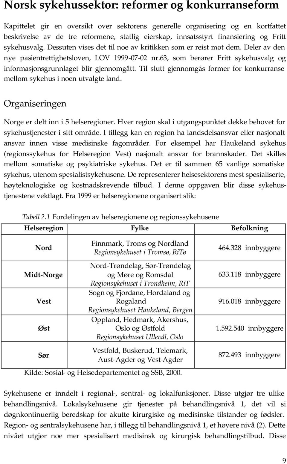 Tl slu gjennomgås former for konkurranse mellom sykehus noen uvalge land. Organserngen Norge er del nn 5 helseregoner. Hver regon skal ugangsunke dekke behove for sykehusjeneser s område.