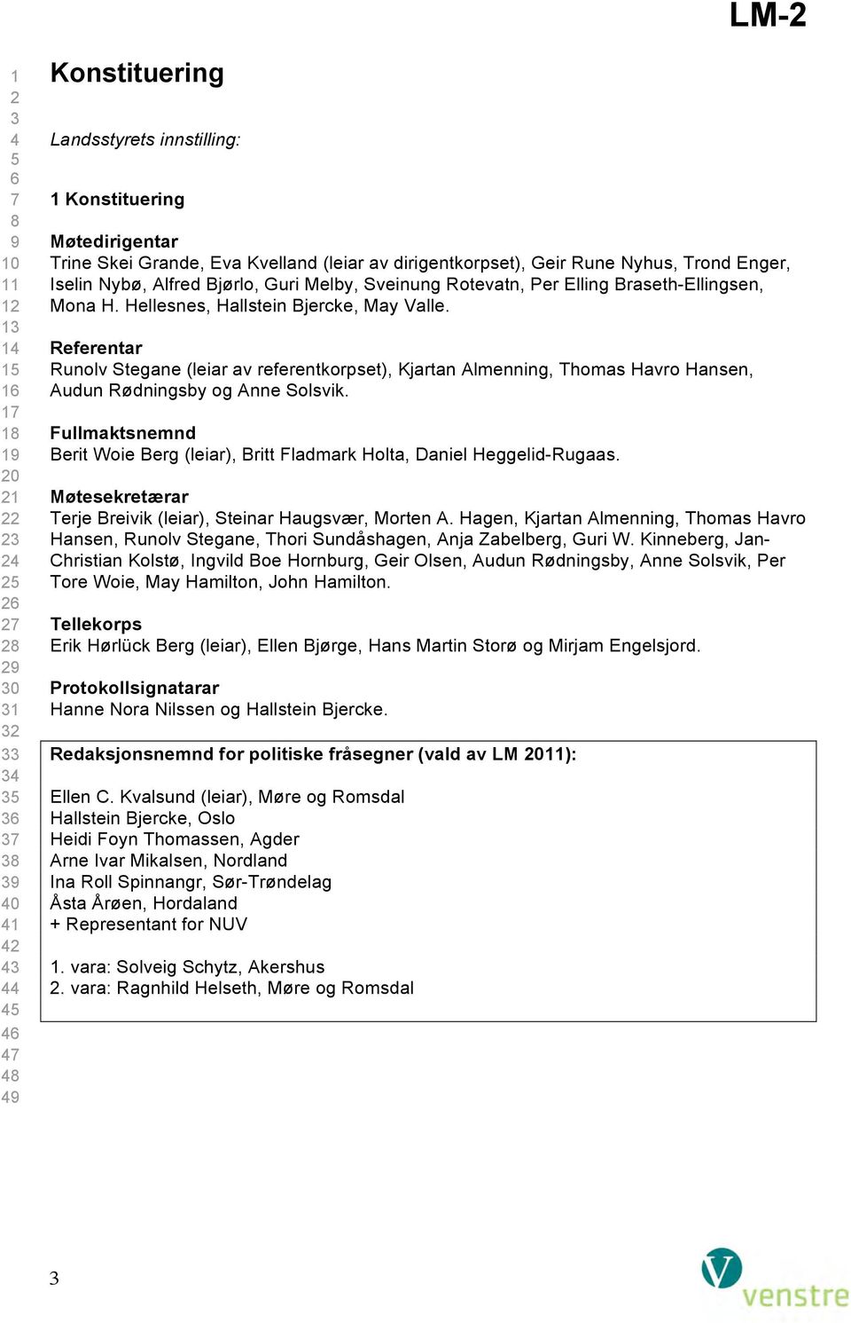 Referentar Runolv Stegane (leiar av referentkorpset), Kjartan Almenning, Thomas Havro Hansen, Audun Rødningsby og Anne Solsvik.