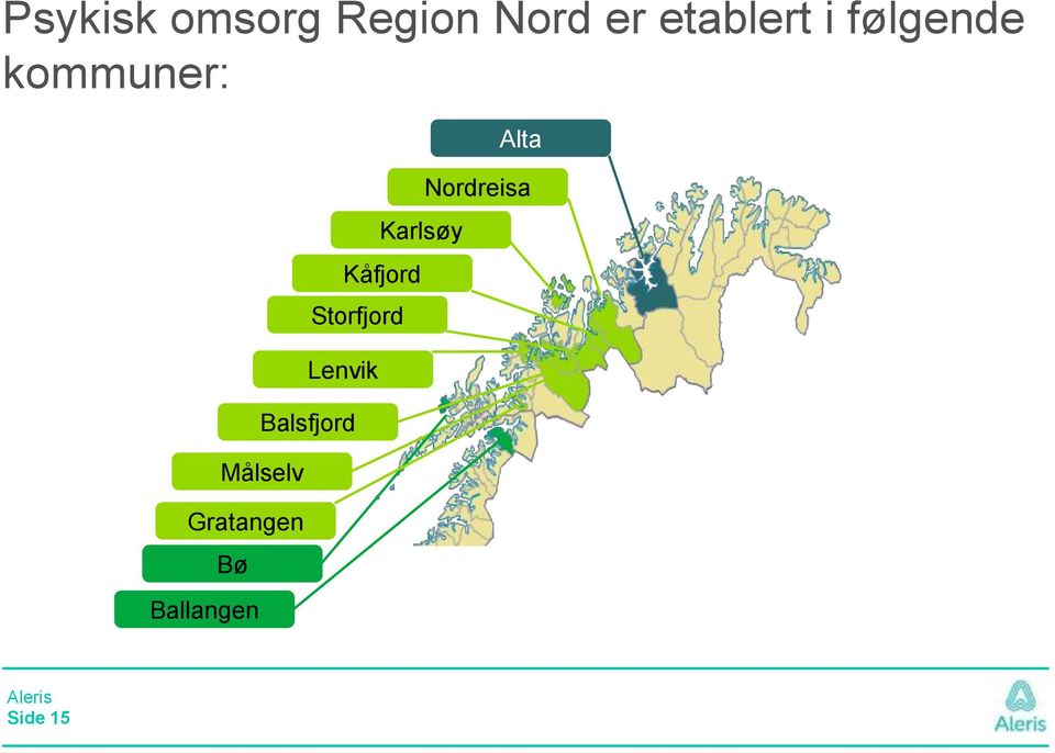 Gratangen Bø Ballangen Karlsøy Kåfjord