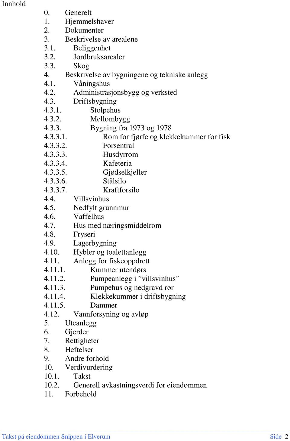 Gjødselkjeller 4.3.3.6. Stålsilo 4.3.3.7. Kraftforsilo 4.4. Villsvinhus 4.5. Nedfylt grunnmur 4.6. Vaffelhus 4.7. Hus med næringsmiddelrom 4.8. Fryseri 4.9. Lagerbygning 4.10.