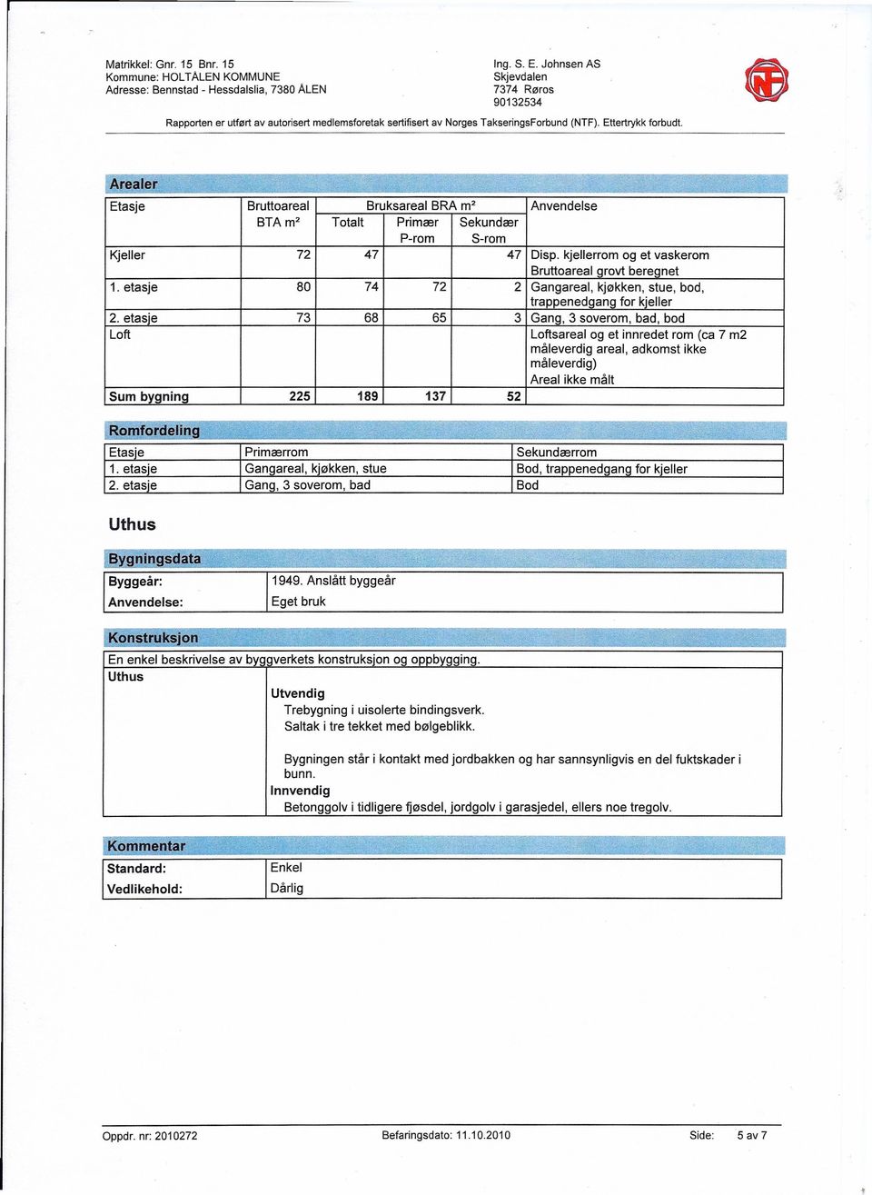 etasje 80 74 72 2 Gangareal, kjøkken, stue, bod, trappenedqanq for kieller 2.