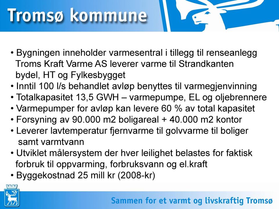 % av total kapasitet Forsyning av 90.000 m2 boligareal + 40.