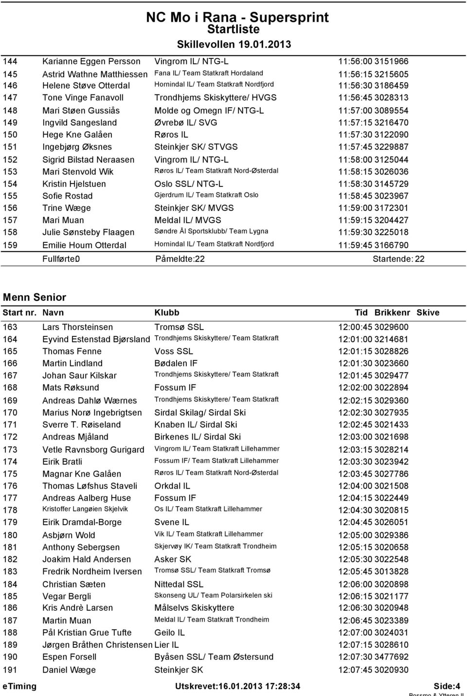 11:57:15 3216470 150 Hege Kne Galåen Røros IL 11:57:30 3122090 151 Ingebjørg Øksnes Steinkjer SK/ STVGS 11:57:45 3229887 152 Sigrid Bilstad Neraasen Vingrom IL/ NTG-L 11:58:00 3125044 153 Mari