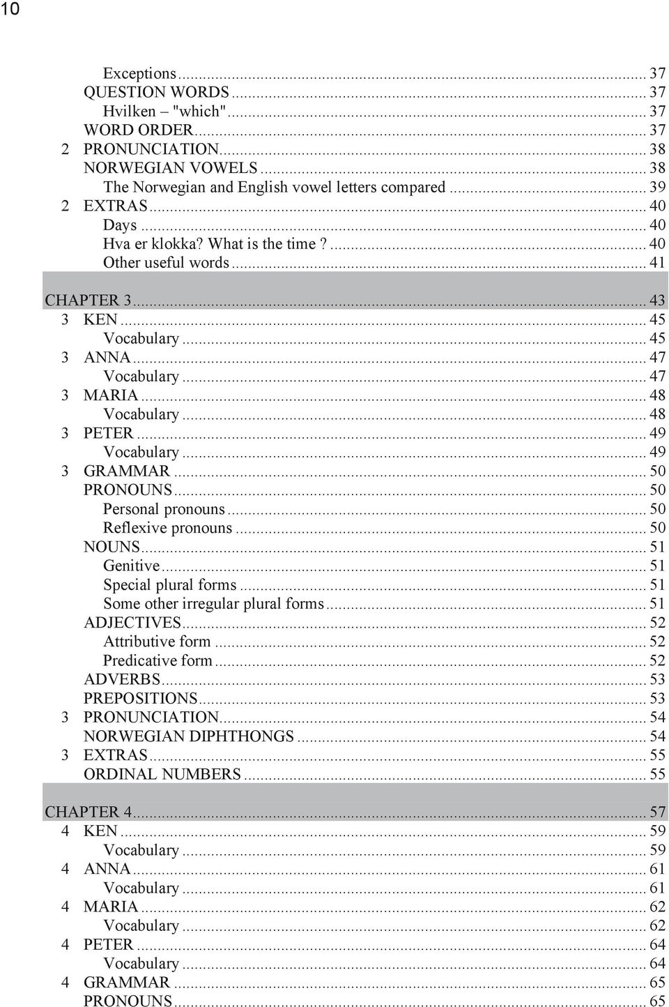 .. 49 3 GRAMMAR... 50 PRONOUNS... 50 Personal pronouns... 50 Reflexive pronouns... 50 NOUNS... 51 Genitive... 51 Special plural forms... 51 Some other irregular plural forms... 51 ADJECTIVES.