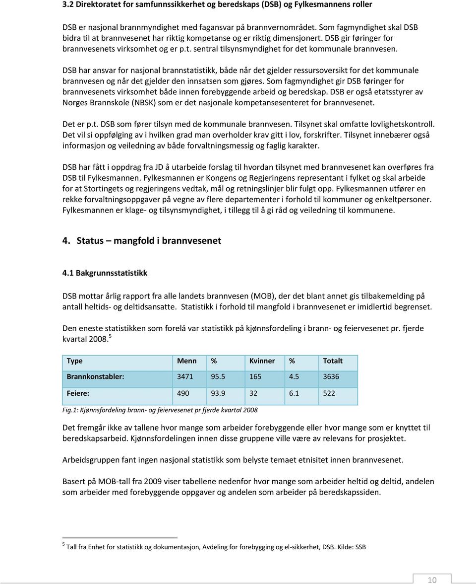 DSB har ansvar for nasjonal brannstatistikk, både når det gjelder ressursoversikt for det kommunale brannvesen og når det gjelder den innsatsen som gjøres.