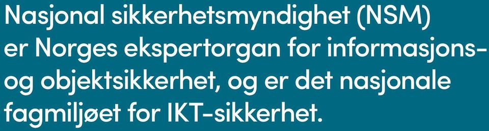 informasjonsog objektsikkerhet, og