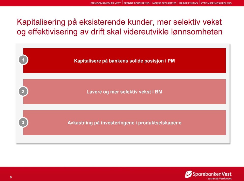 Kapitalisere på bankens solide posisjon i PM 2 Lavere og mer