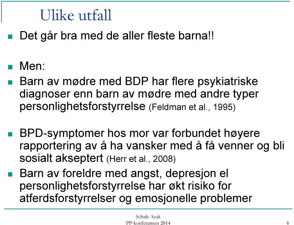 personlighetsforstyrrelse (Feldman et al.