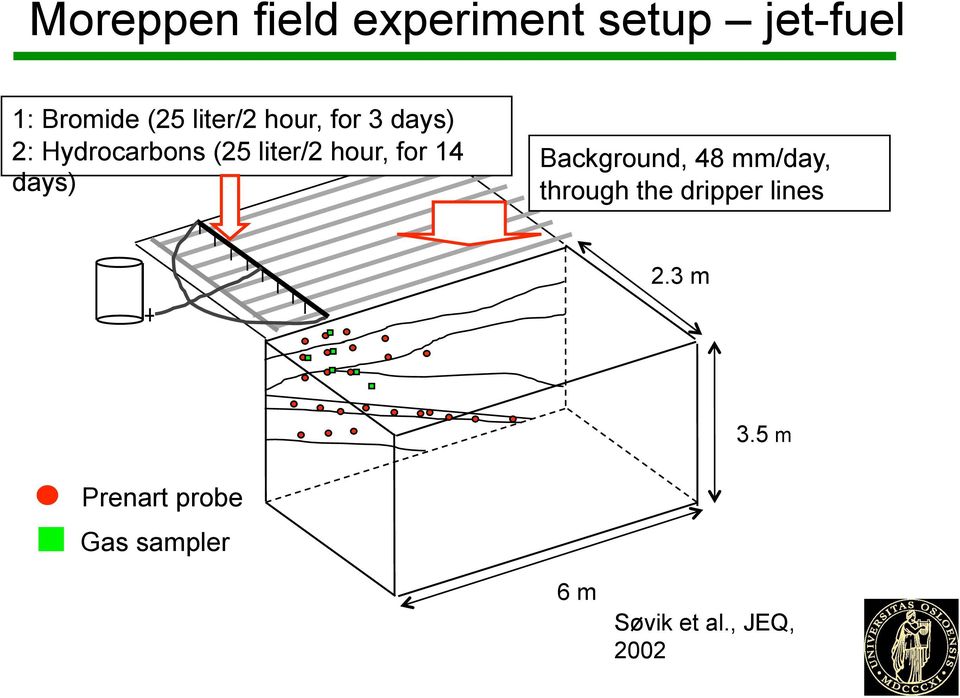 for 14 days) Background, 48 mm/day, through the dripper