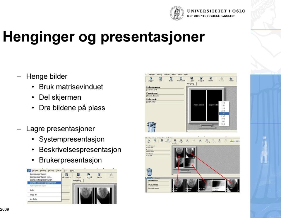 på plass Lagre presentasjoner