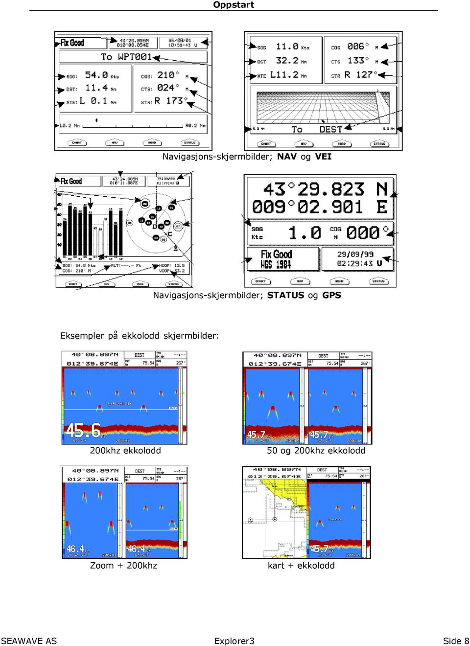 ekkolodd skjermbilder: 200khz ekkolodd 50 og 200khz