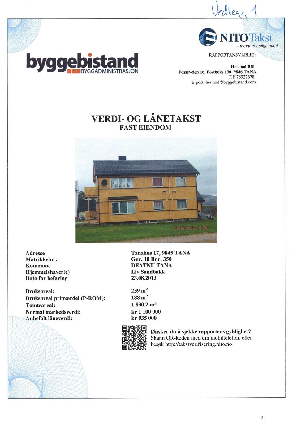 com 0 VERDI- OG LANETAKST' FAST EIENDOlVi Adresse Matrikkelnr.