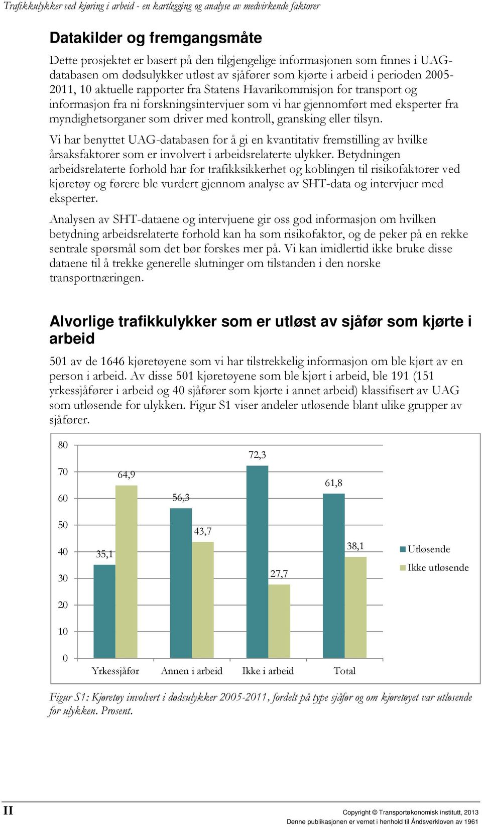 eller tilsyn. Vi har benyttet UAG-databasen for å gi en kvantitativ fremstilling av hvilke årsaksfaktorer som er involvert i arbeidsrelaterte ulykker.