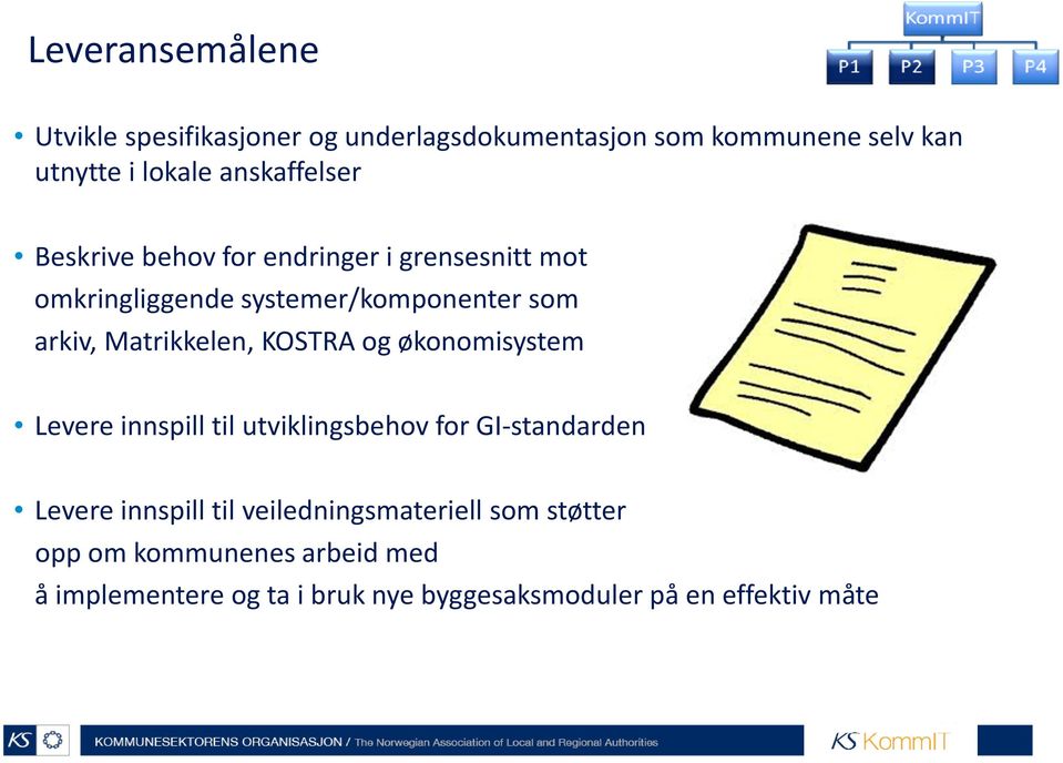 Matrikkelen, KOSTRA og økonomisystem Levere innspill til utviklingsbehov for GI-standarden Levere innspill til