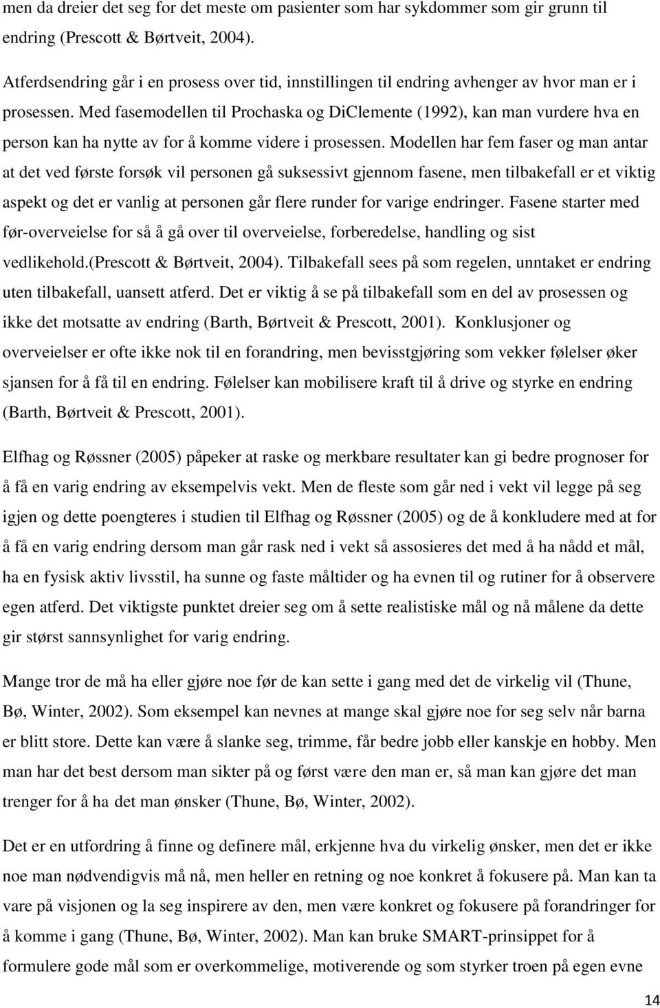 Med fasemodellen til Prochaska og DiClemente (1992), kan man vurdere hva en person kan ha nytte av for å komme videre i prosessen.