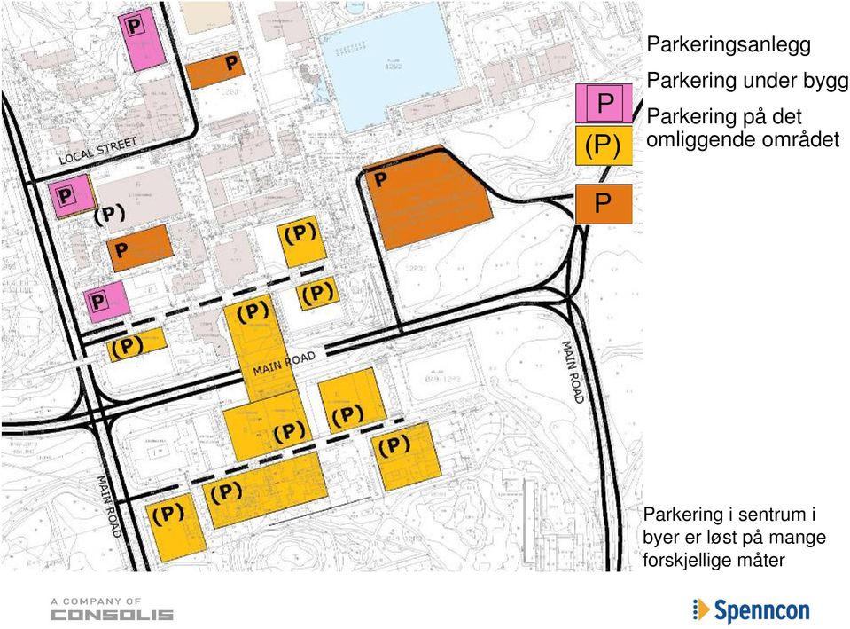 området Parkering i sentrum i