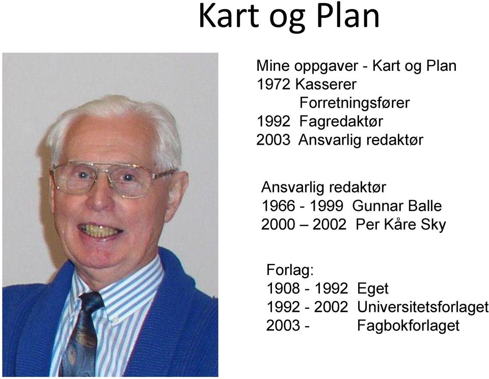 Ansvarlig redaktør 1966-1999 Gunnar Balle 2000 2002 Per Kåre