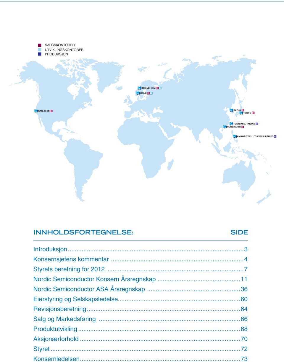 ..7 Nordic Semiconductor Konsern Årsregnskap...11 Nordic Semiconductor ASA Årsregnskap...36 Eierstyring og Selskapsledelse.