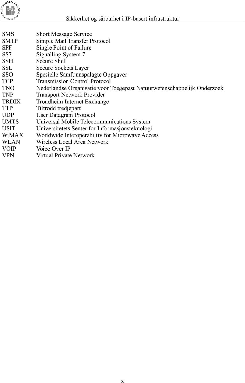 Natuurwetenschappelijk Onderzoek Transport Network Provider Trondheim Internet Exchange Tiltrodd tredjepart User Datagram Protocol Universal Mobile