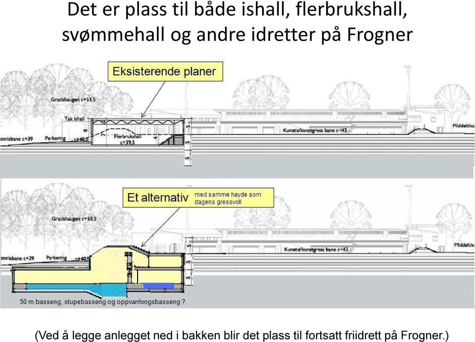 idretter på Frogner (Ved å legge anlegget