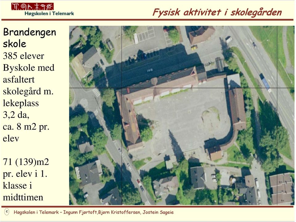 skolegård m. lekeplass 3,2 da, a. 8 m2 pr.