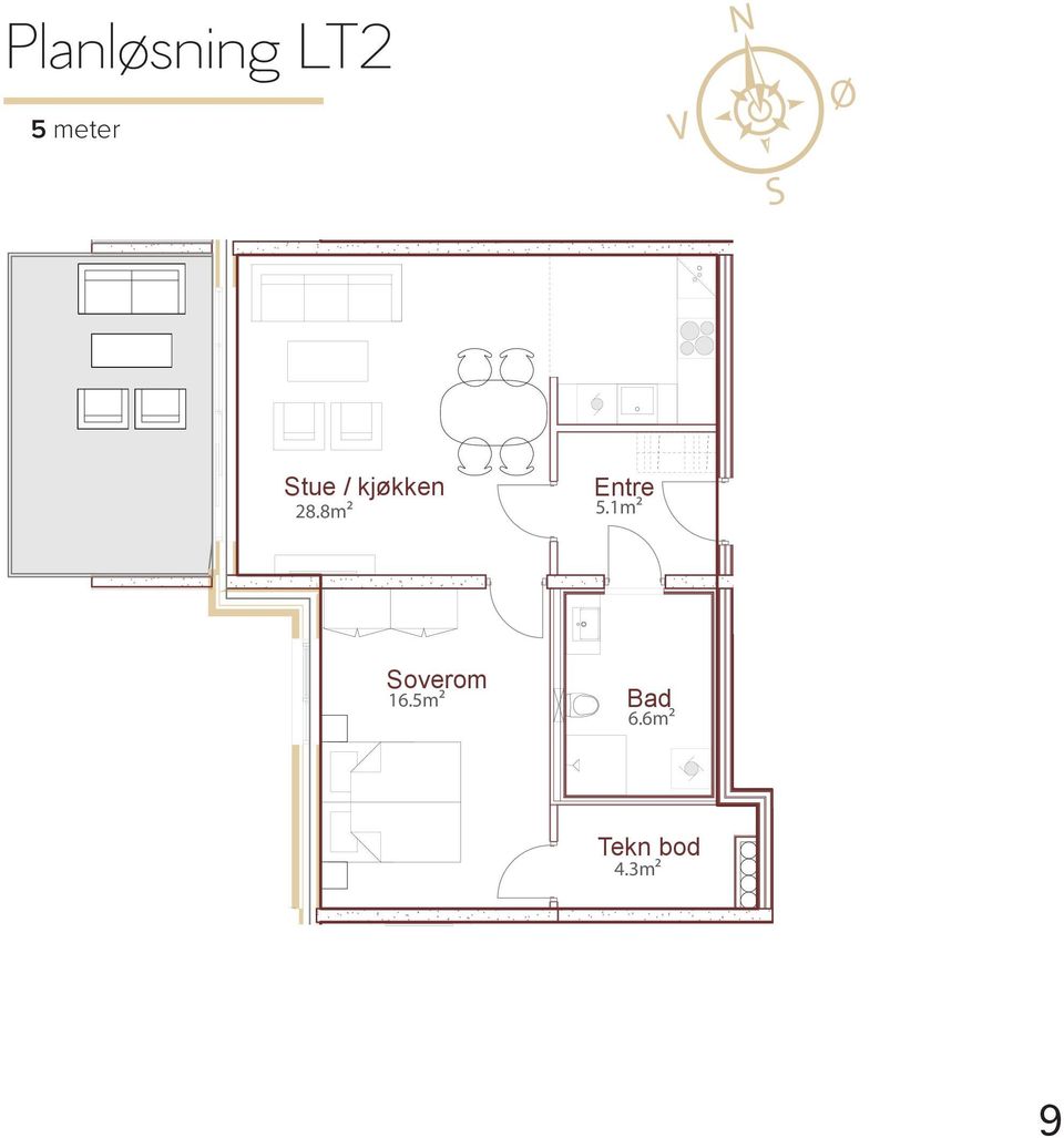 kjøkken 28.8m² 5.