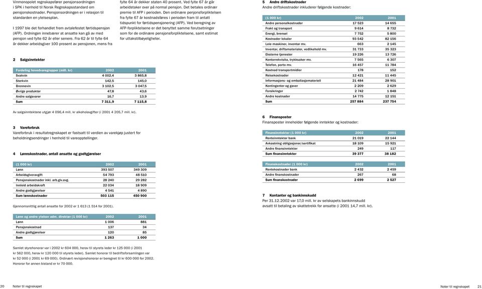 Fra 62 år til fylte 64 år dekker arbeidsgiver 100 prosent av pensjonen, mens fra 2 Salgsinntekter Fordeling hovedvaregrupper (mill.