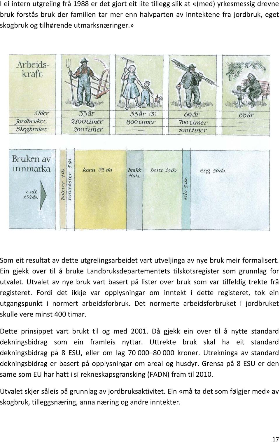 Ein gjekk over til å bruke Landbruksdepartementets tilskotsregister som grunnlag for utvalet. Utvalet av nye bruk vart basert på lister over bruk som var tilfeldig trekte frå registeret.